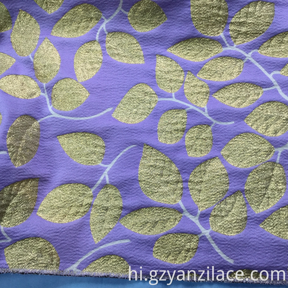 Purple Strecth Jacquard Brocade for Dress